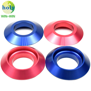 Producción en masa CNC Partes de torneado Colorida Lavadora de tuercas de aluminio