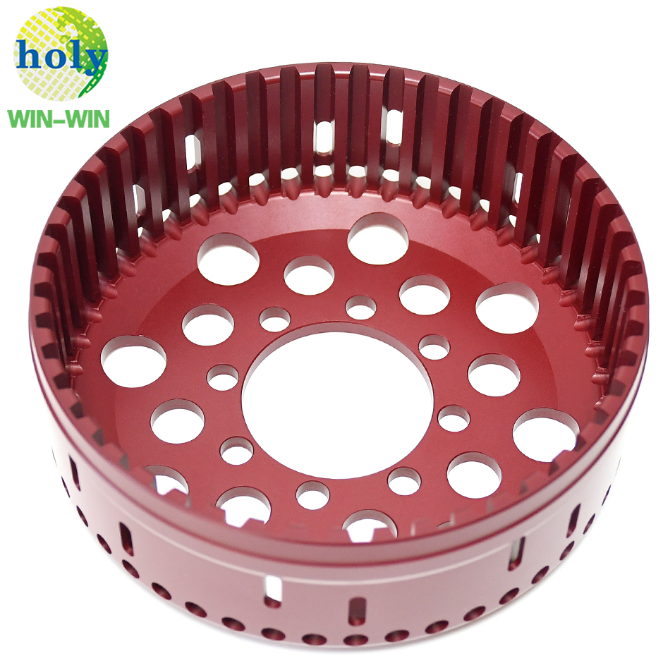 Aluminio de anodización dura roja7075T6 CNC Mecanizado Herramienta de motocicleta 48T Cesta de embrague